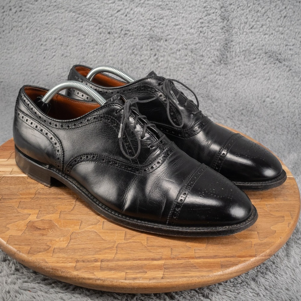 Alden 909 Mens Cap Toe Dress Shoes 12 A/C Black Medallion Oxford Balmoral USA